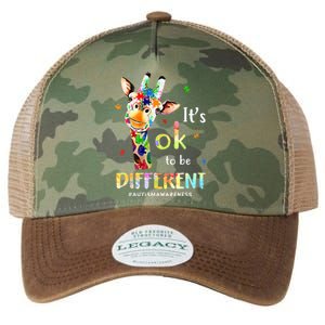 Autism Awareness Cute Giraffe Animal Its Ok To Be Different Legacy Tie Dye Trucker Hat