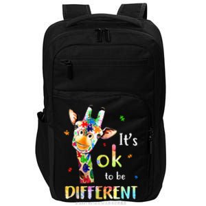 Autism Awareness Cute Giraffe Animal Its Ok To Be Different Impact Tech Backpack