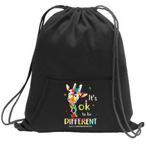 Autism Awareness Cute Giraffe Animal Its Ok To Be Different Sweatshirt Cinch Pack Bag