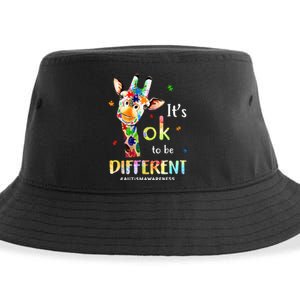 Autism Awareness Cute Giraffe Animal Its Ok To Be Different Sustainable Bucket Hat