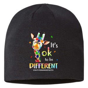 Autism Awareness Cute Giraffe Animal Its Ok To Be Different Sustainable Beanie