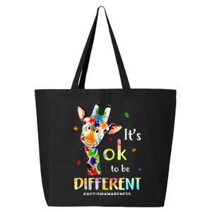 Autism Awareness Cute Giraffe Animal Its Ok To Be Different 25L Jumbo Tote