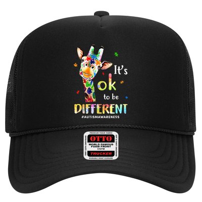 Autism Awareness Cute Giraffe Animal Its Ok To Be Different Trucker Hat