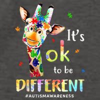 Autism Awareness Cute Giraffe Animal Its Ok To Be Different Vector Backpack