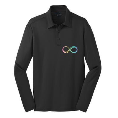 Autism Awareness Colorful Neurodiversity Symbol Silk Touch Performance Long Sleeve Polo