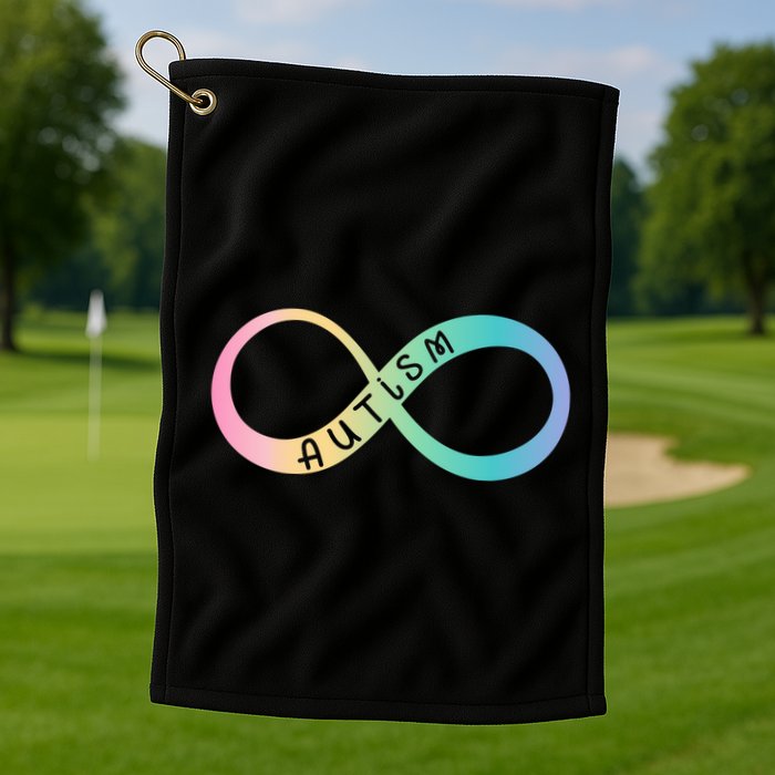 Autism Awareness Colorful Neurodiversity Symbol Golf Towel