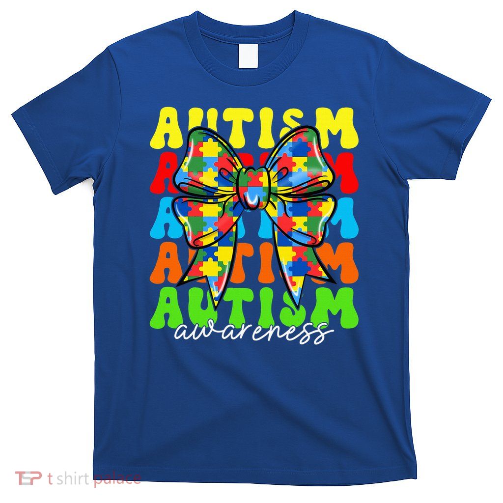 Autism Awareness Coquette Bow T-Shirt