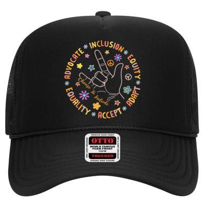 Autism Awareness Choose To Include Special Education Teacher High Crown Mesh Back Trucker Hat