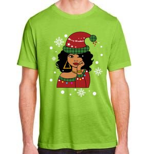 African American Christmas Santa Claus Gift Adult ChromaSoft Performance T-Shirt