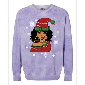 African American Christmas Santa Claus Gift Colorblast Crewneck Sweatshirt