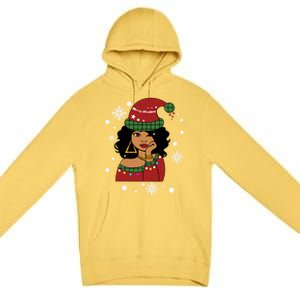 African American Christmas Santa Claus Gift Premium Pullover Hoodie