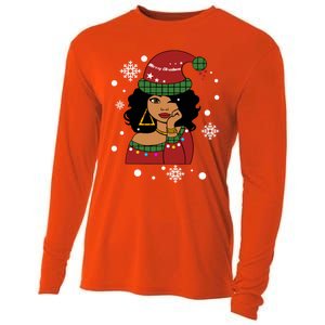 African American Christmas Santa Claus Gift Cooling Performance Long Sleeve Crew