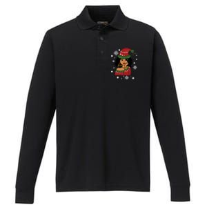 African American Christmas Santa Claus Gift Performance Long Sleeve Polo