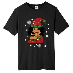 African American Christmas Santa Claus Gift Tall Fusion ChromaSoft Performance T-Shirt