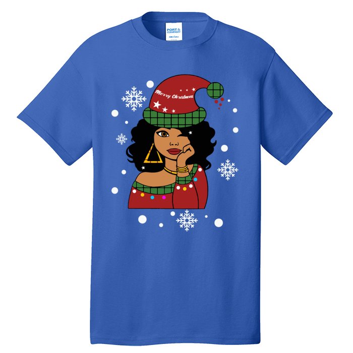 African American Christmas Santa Claus Gift Tall T-Shirt