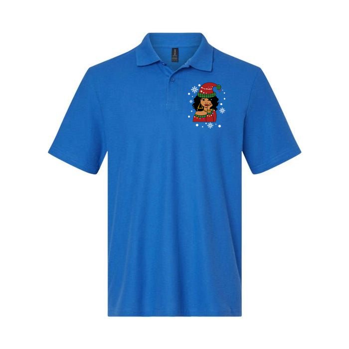 African American Christmas Santa Claus Gift Softstyle Adult Sport Polo