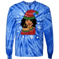 African American Christmas Santa Claus Gift Tie-Dye Long Sleeve Shirt