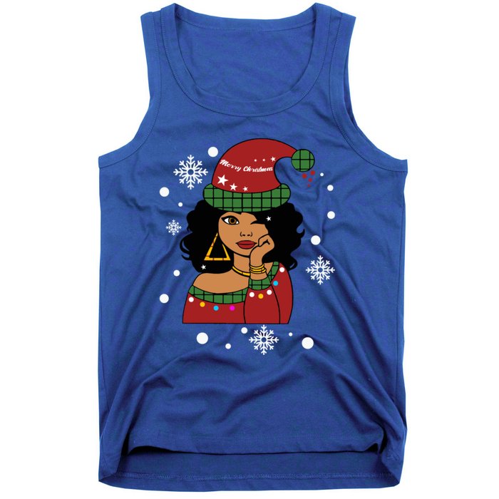 African American Christmas Santa Claus Gift Tank Top