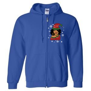 African American Christmas Santa Claus Gift Full Zip Hoodie