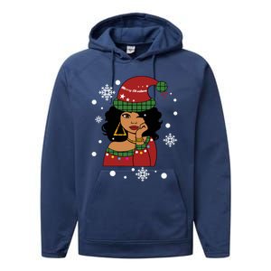 African American Christmas Santa Claus Gift Performance Fleece Hoodie