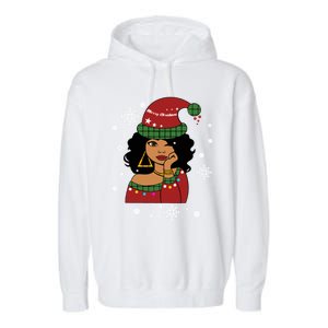 African American Christmas Santa Claus Gift Garment-Dyed Fleece Hoodie