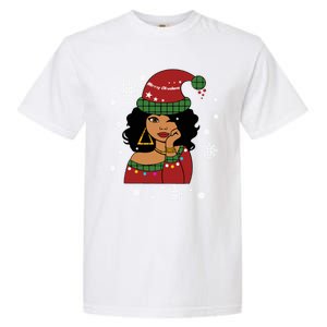 African American Christmas Santa Claus Gift Garment-Dyed Heavyweight T-Shirt