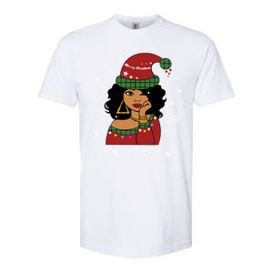 African American Christmas Santa Claus Gift Softstyle CVC T-Shirt