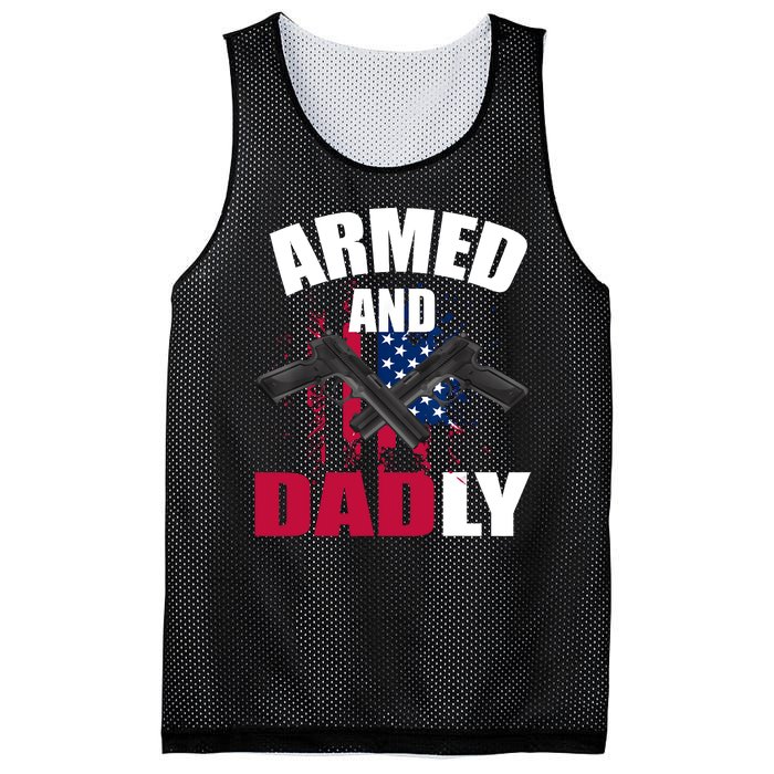 Armed And Dadly Funny Deadly Father For Fathers Day Mesh Reversible Basketball Jersey Tank