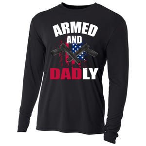 Armed And Dadly Funny Deadly Father For Fathers Day Cooling Performance Long Sleeve Crew