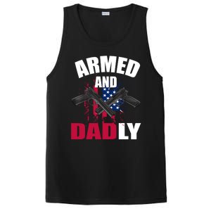 Armed And Dadly Funny Deadly Father For Fathers Day PosiCharge Competitor Tank