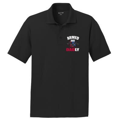 Armed And Dadly Funny Deadly Father For Fathers Day PosiCharge RacerMesh Polo