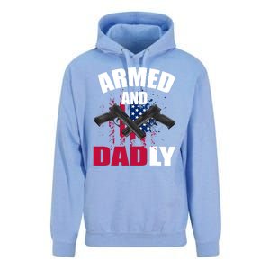 Armed And Dadly Funny Deadly Father For Fathers Day Unisex Surf Hoodie