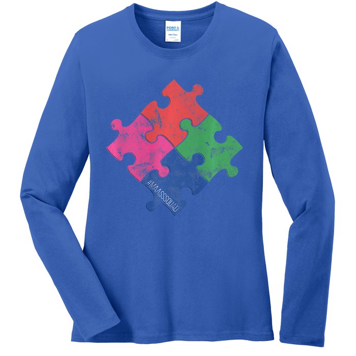 Autism Awareness Day Distressed For Everybody Gift Ladies Long Sleeve Shirt