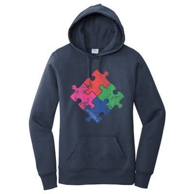 Autism Awareness Day Distressed For Everybody Gift Women's Pullover Hoodie