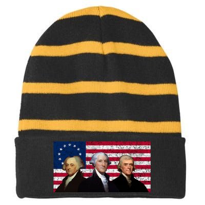 Adams Striped Beanie with Solid Band