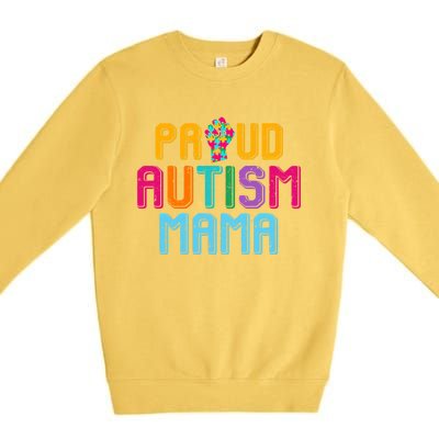 Autism Awareness Day Matching Family Proud Autism Mama Gift Premium Crewneck Sweatshirt