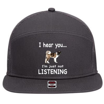 American Akita Dog American Akita 7 Panel Mesh Trucker Snapback Hat
