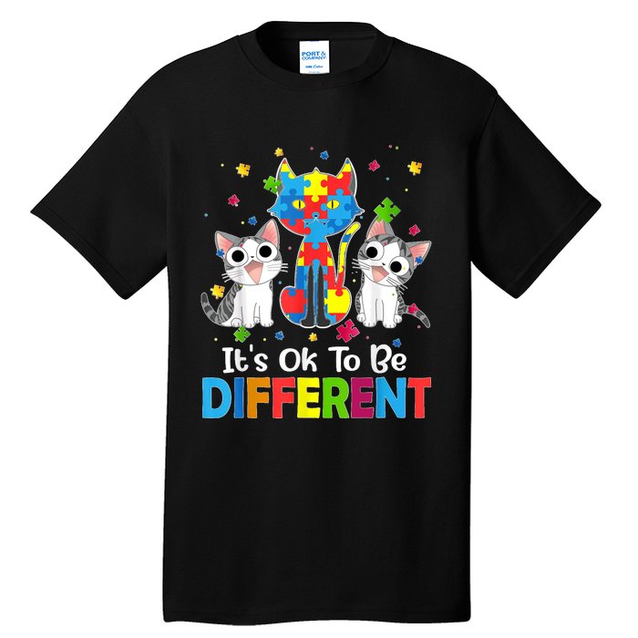 Autism Awareness Day Cat ItS Ok To Be Different Tall T-Shirt