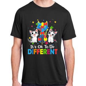 Autism Awareness Day Cat ItS Ok To Be Different Adult ChromaSoft Performance T-Shirt