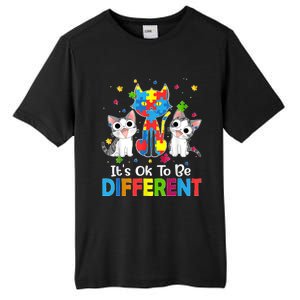 Autism Awareness Day Cat ItS Ok To Be Different Tall Fusion ChromaSoft Performance T-Shirt