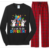 Autism Awareness Day Cat ItS Ok To Be Different Long Sleeve Pajama Set