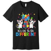 Autism Awareness Day Cat ItS Ok To Be Different Premium T-Shirt