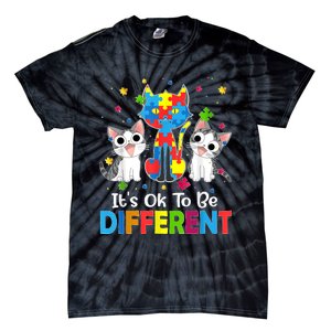 Autism Awareness Day Cat ItS Ok To Be Different Tie-Dye T-Shirt