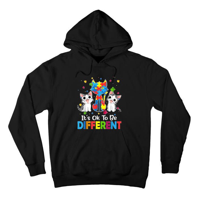 Autism Awareness Day Cat ItS Ok To Be Different Tall Hoodie