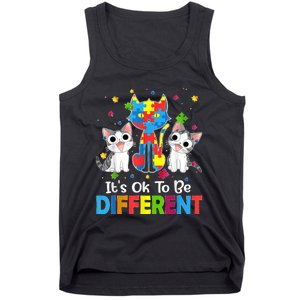 Autism Awareness Day Cat ItS Ok To Be Different Tank Top