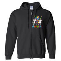 Autism Awareness Day Cat ItS Ok To Be Different Full Zip Hoodie