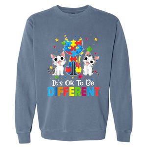 Autism Awareness Day Cat ItS Ok To Be Different Garment-Dyed Sweatshirt