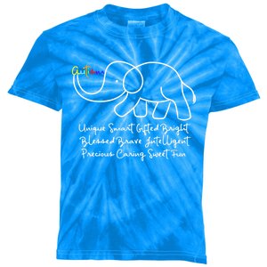 Autism Awareness Day Elephant Animal Autism Great Gift Kids Tie-Dye T-Shirt