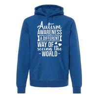 Autism Awareness Different Way Of Seeing The World Great Gift Premium Hoodie