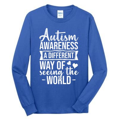 Autism Awareness Different Way Of Seeing The World Great Gift Tall Long Sleeve T-Shirt